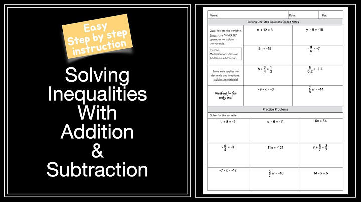 Solving inequalities by addition and subtraction worksheet