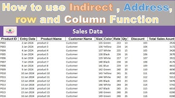 How to use Indirect address row and column Function in Excel | how to use