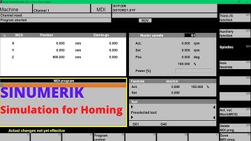 Homing simulation in SINUMERIK 840/810 D Controller winNC
