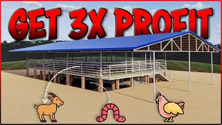 Integrated GOAT, CHICKEN and Verm compost Farming System | 3D Farm Design
