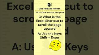 Excel Shortcut to scroll the page upward with Excel Help and Tutorials EP22