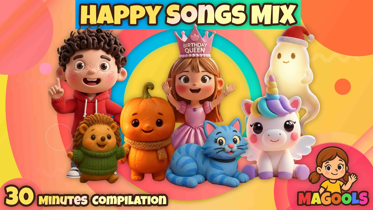🎶🌈 Happy Kids Songs Mix | 30 Minutes of Fun & Learning | Magools ...