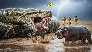 Heroic Rescue Team Battles Giant Python to Save Baby Hippo in Heart Stopping Ambush! 🐍