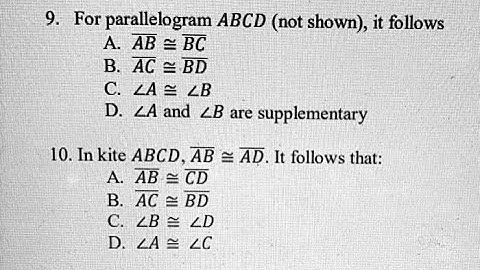[Math] For parallelogram ABCD not shown, it follows A         B         C    A     B D    A and   B