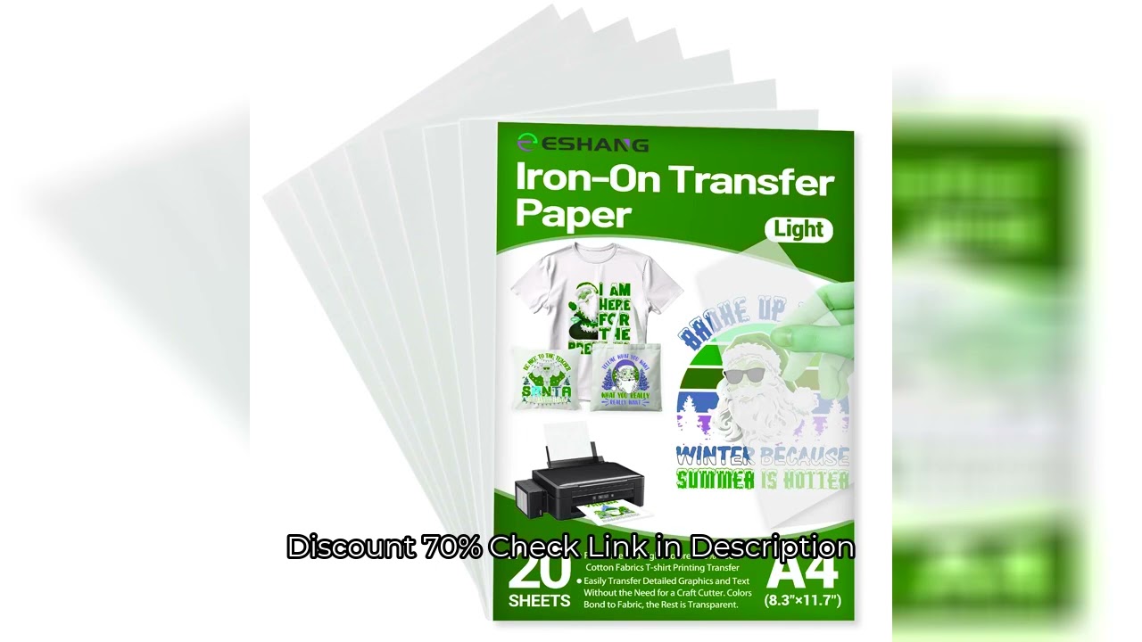 5/10/20 Pcs Iron-On Heat Transfer Paper for Light Fabric A4 Size Inkjet & Laser Printing & Drawing D