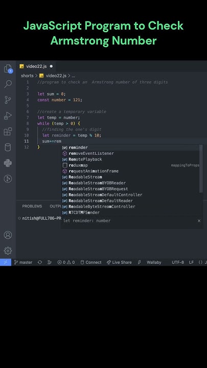 JavaScript Program to Check Armstrong Number - YouTube