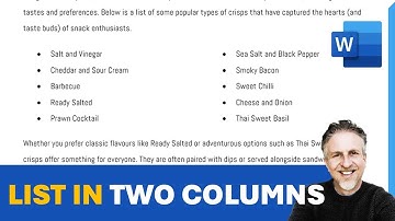 How to Put Bullet Point List in Two Columns in Microsoft Word in Less Than 20 Secs
