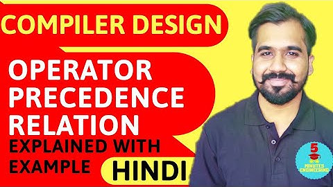 Operator Precedence Relation Construction Explained with Example in Hindi l Compiler Design Course