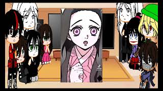 los creepypastas reaccionan a jeff es nezuko/gacha edition