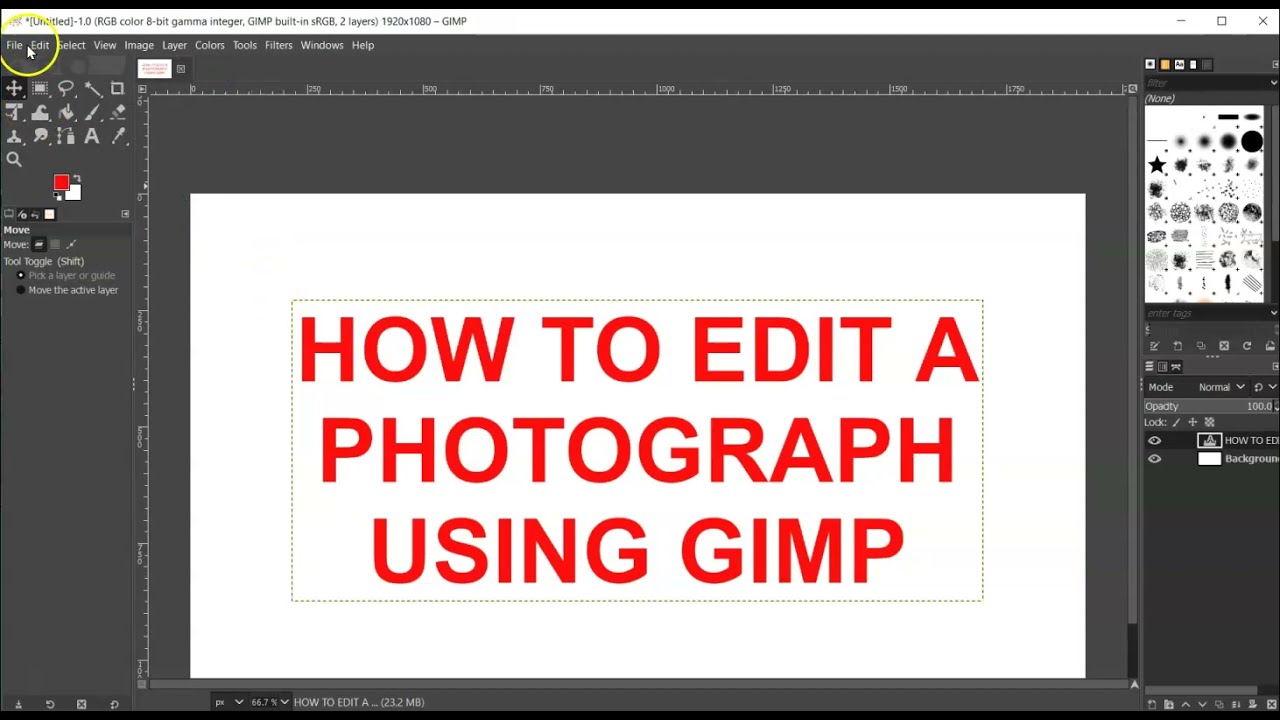 HOW TO EDIT A PHOTOGRAPH USING GIMP YouTube HOW TO EDIT A PHOTOGRAPH USING GIMP YouTube