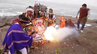 Peruvian shamans perform ritual of sound and smoke to bless candidates ahead of presidential runoff