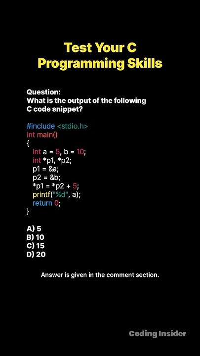 Think you know C programming? Test your knowledge with this MCQ! - YouTube