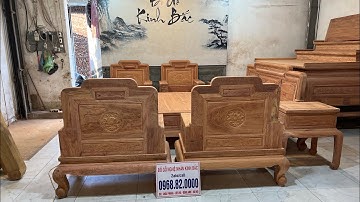 Bộ Quốc Sắc Thiên Hương chân 12 - 10 món  Gỗ Hương đá - Đồ Gỗ Nghệ Nhân Kinh Bắc