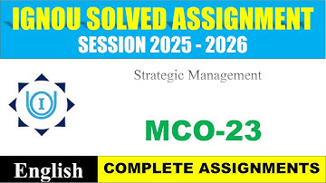IGNOU MCO 23 Solved Assignment 2025-2026 | English Medium | Download PDF | IGNOU Students Portal
