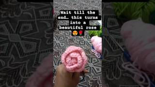 How I Made This Cute Crochet Rose 🌹✨ (So Easy!)
