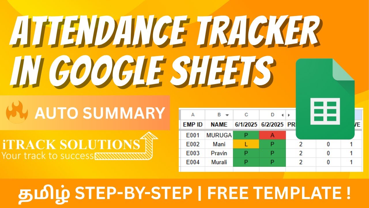 Employee Attendance Sheet with Auto Summary in Google Sheets – தமிழ் ...