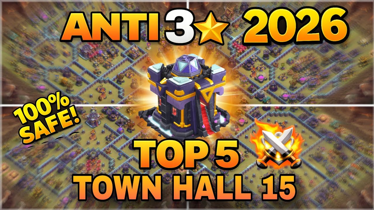 TOP 5 TH15 WAR BASES 2026 🔥 | Anti 3 Star | Clash of Clans