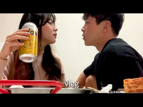 자취하고 잘취하는 남녀의 불금 브이로그🔥 ( 외박 l 피맥🍺 l 집 보러가기🏠 l 새 카메라 l 김치볶음밥 l 공부🌛 )