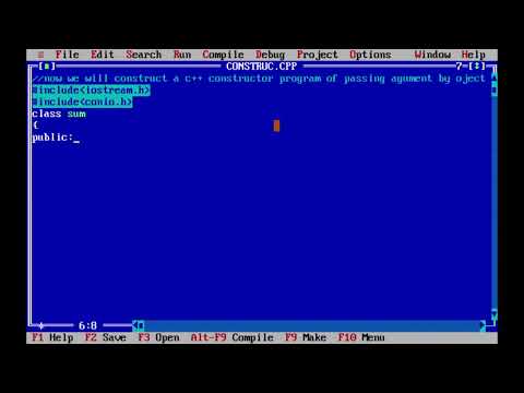 constructor program using turbo c++//passing argument