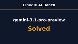 Gemini 3.1 Pro (Preview) Solves Cinedle | July 24, 2026