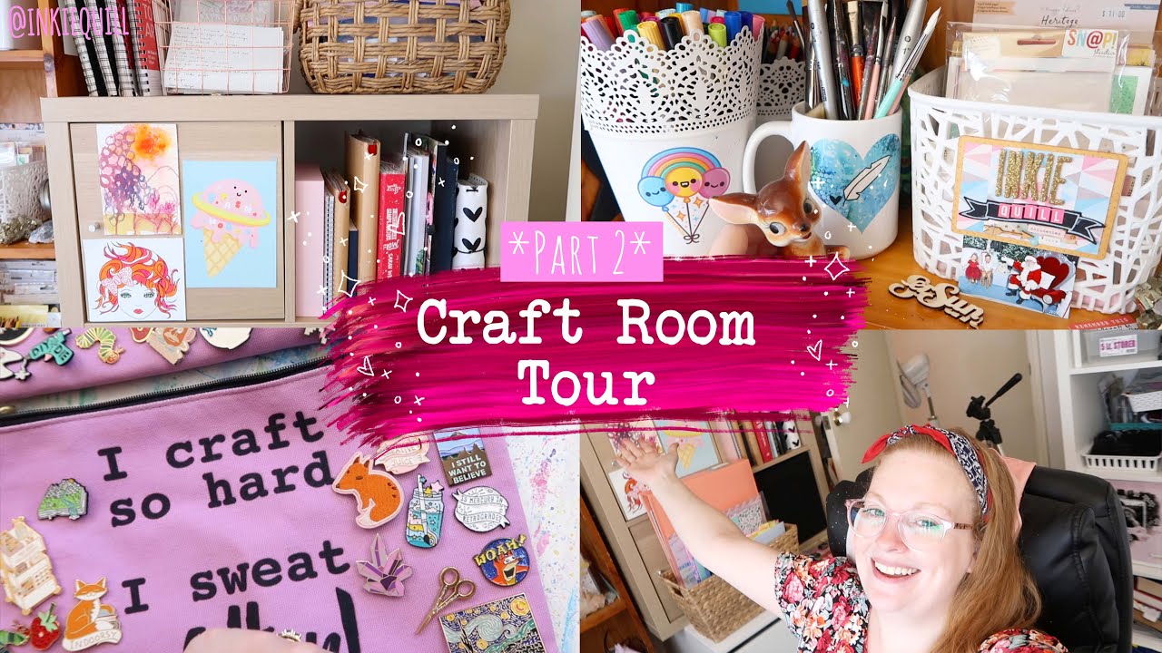 CRAFT ROOM TOUR *Part 2* // Stickers, Mixed Media, Scrapbook Papers + More #craftroom #organisation