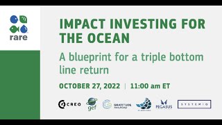 Impact Investing for the Ocean: A blueprint for a triple bottom line return