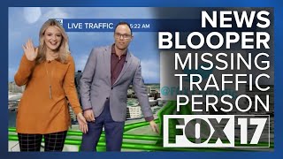 News Blooper: Missing Traffic Person