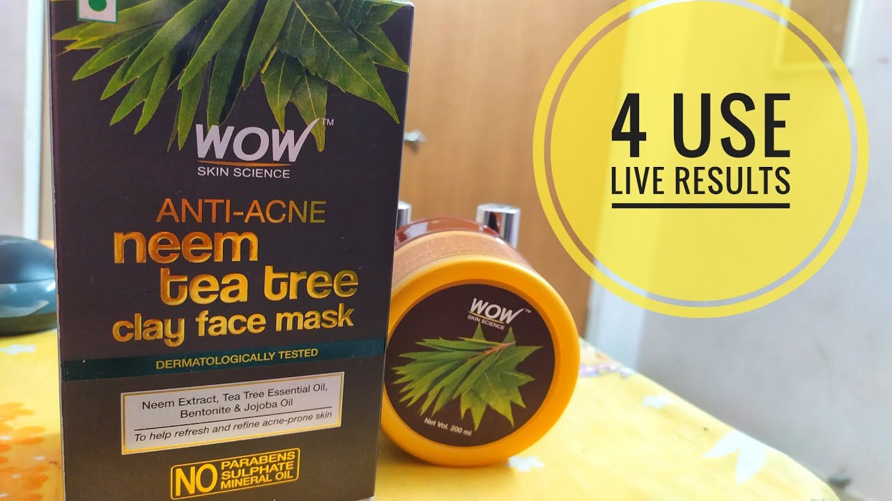 *New* Wow Anti-Acne Neem Tea Tree Face Pack | Live results after 4 use | Detailed review + demo