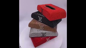 Hộp Khăn Giấy LV Đính Full Đá Lấp Lánh