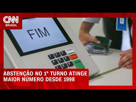 Abstenção no primeiro turno atinge 21%, maior percentual desde 1998 | CNN NOVO DIA