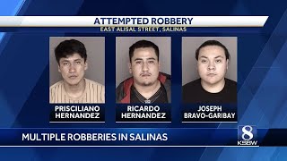 A string of unrelated robberies in Salinas; police looking for 1 suspect