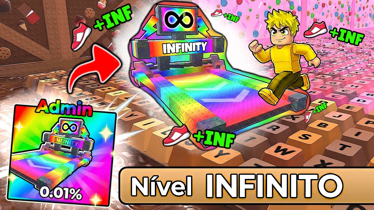 COMECEI NOOB COM ESTEIRA INFINITA E COMANDO DE ADMIN NESSE PARKOUR DE TECLADOS