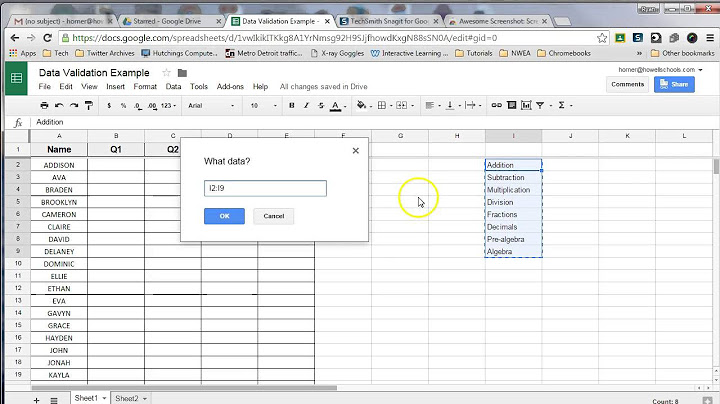 Google sheets drop down list based on another cell 