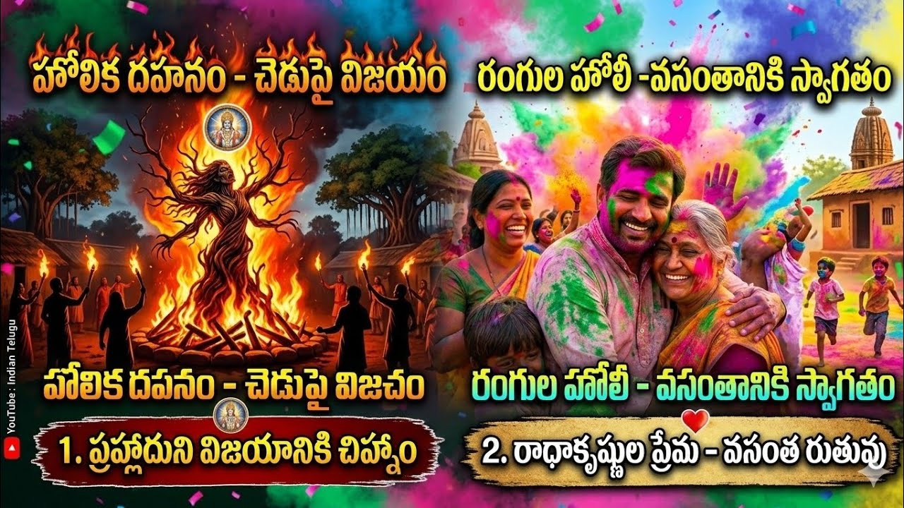 హోలీ అసలు కథ ఏమిటి? | Holika Dahan నుంచి రంగుల హోలీ వరకు పూర్తి వివరణ@DaivaSlokaMalika 