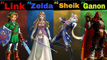 Super Smash Flash 2- Link Vs Zelda Vs Sheik Vs Ganondorf