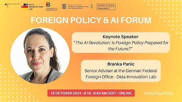 Keynote: "The AI Revolution: Is Foreign Policy Prepared for the Future?"
