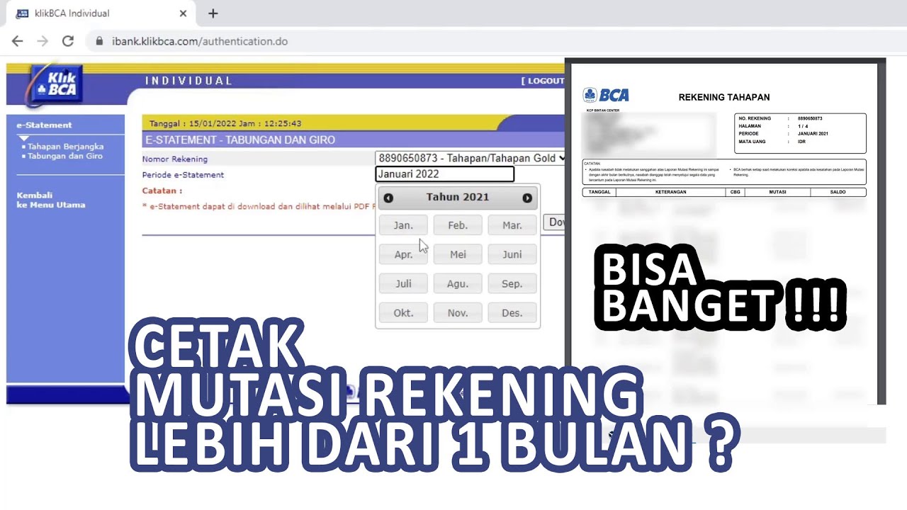 Baru Cara Melihat Mutasi Rekening Bca Lebih Dari 1 Bulan 12 Bulan