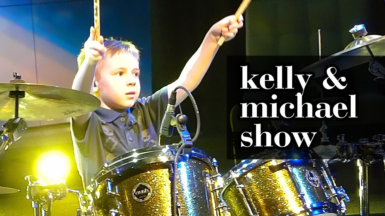 Kelly & Michael Show, Drum Solo & Interview (6 year old Drummer) Avery Drummer Molek