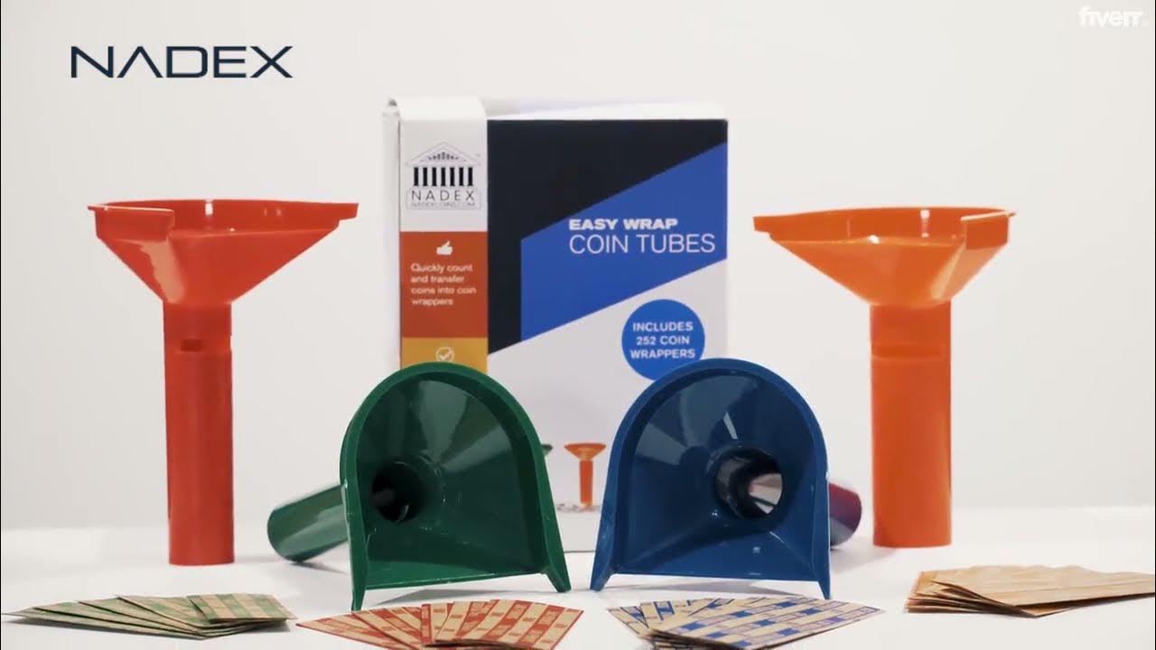 Coin Sorter Tubes Funnel Shaped ColorCoded Coin Counter Stacking Sorting Tubes 252 Wrappers