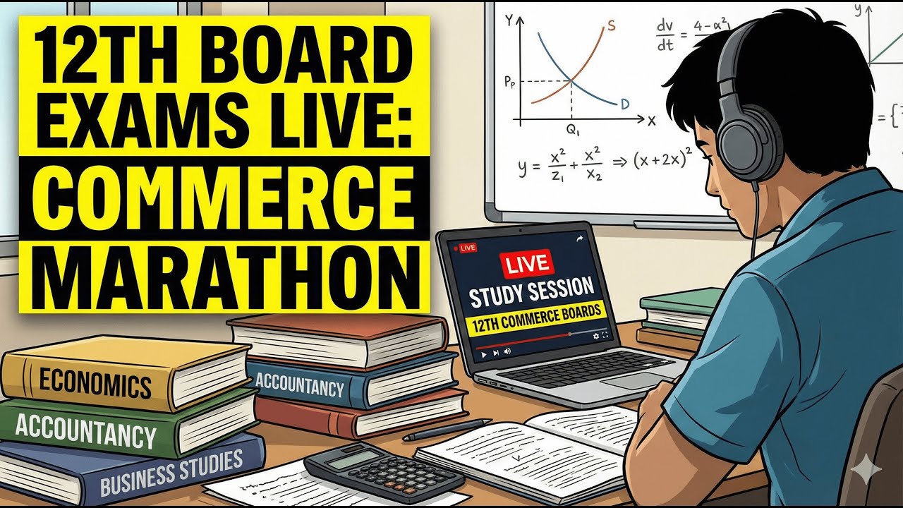 🔴 LIVE: Class 12 Commerce Board Exam Prep | Study With Me - YouTube