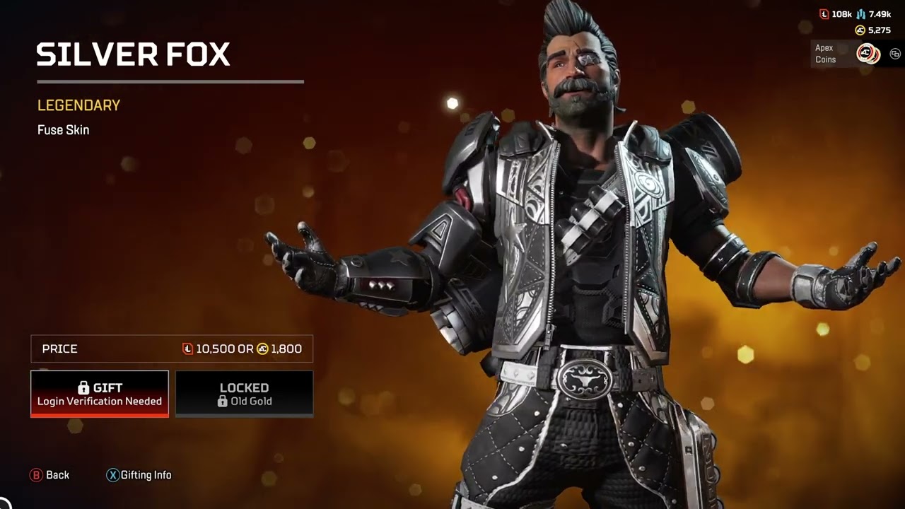 Recolor for Fuse (Silver Fox), S18 Store Update. [Apex Legends - Highlight - Aug.23]