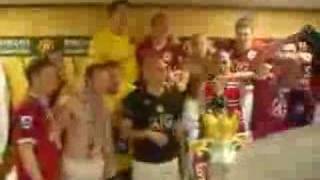 Man United Players Chanting in Dressing Room - Champions 07
