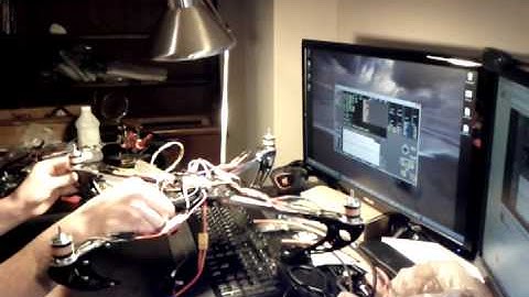 Bench testing Witespy Flip MWC flight controller on x525 Quadcopter