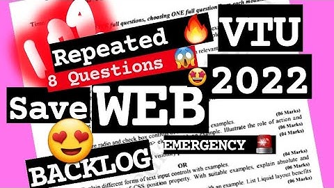8 SUPER Repeated WEB Qn & Soln [+PDF] 🤩🔥🔥🔥 Last Moment | 10 mins | 6SEM CSE #vtu #2022 #WEB #18CS63