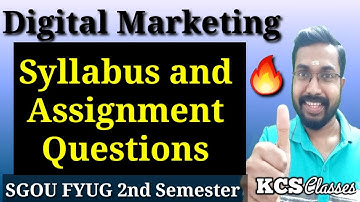 Digital Marketing|Syllabus and Assignment Questions |SGOU FYUG 2nd Semester MDC