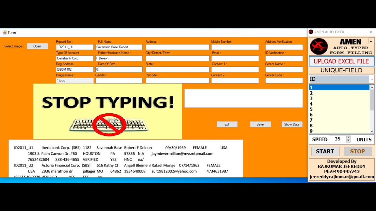 Form Filling Auto Typer software For Online & Offline Data Entry