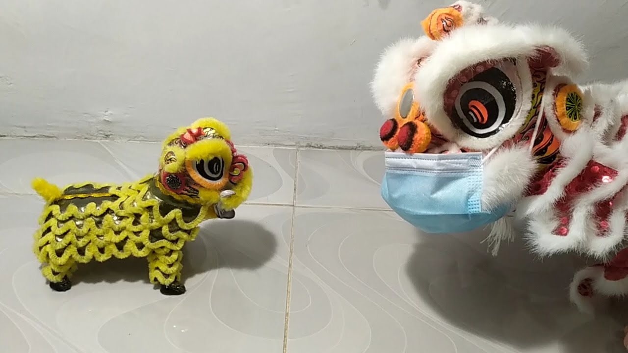 Barongsai pake masker takut sama suhu tubuh si kecil | Lion dance hand