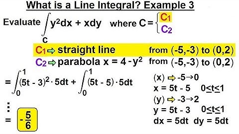 Calculus 3: Line Integrals (14 of 44) What is a Line Integral? (y^2)dx+xdy Example 3
