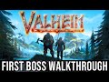 VALHEIM - First Boss SOLO Combat Gameplay Guide & Starter House Build Tips - (Part 2 Walkthrough)!