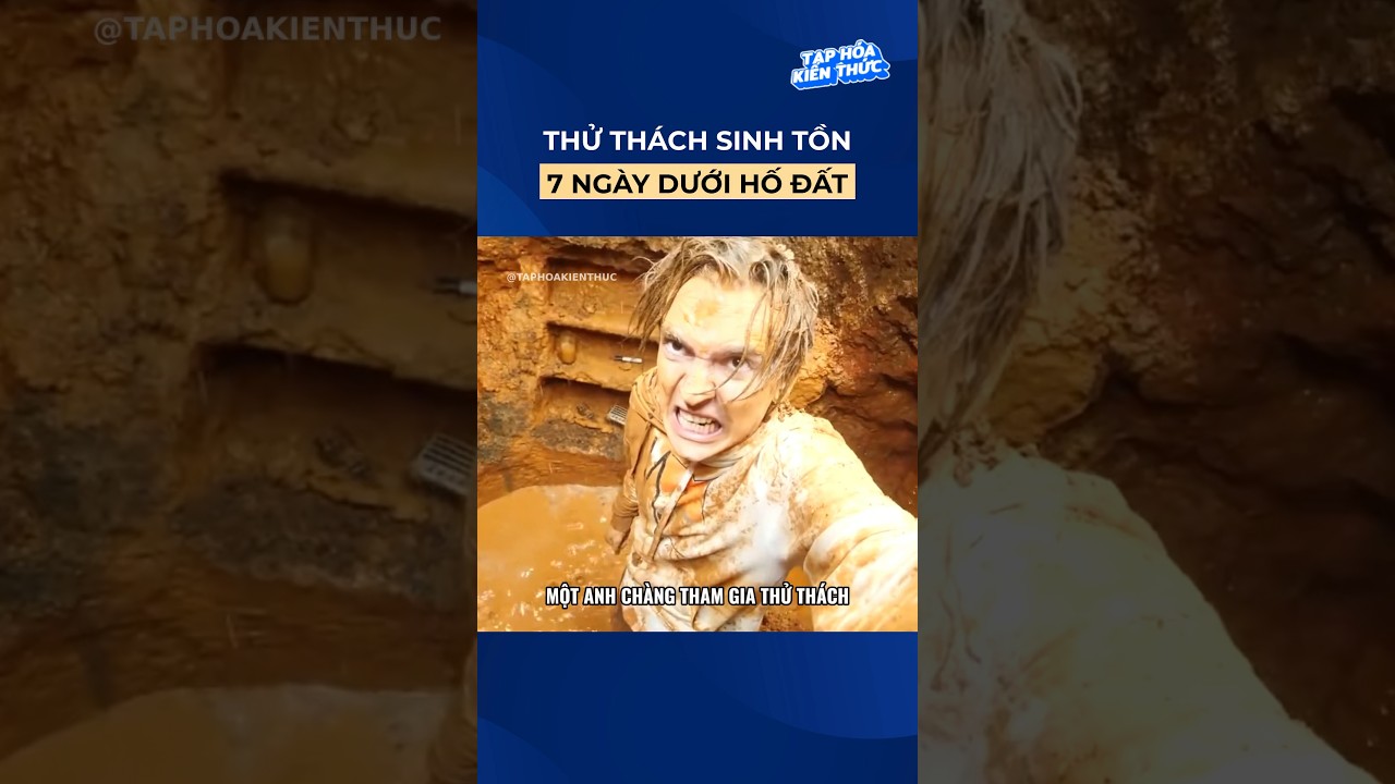 Thử thách sinh tồn 7 ngày dưới hố đất #shorts